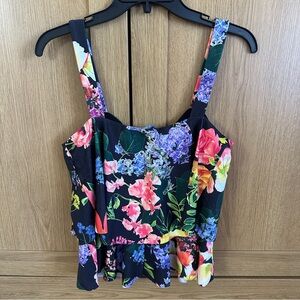 Women’s Inner Beauty Black Floral Scuba Tank Rop